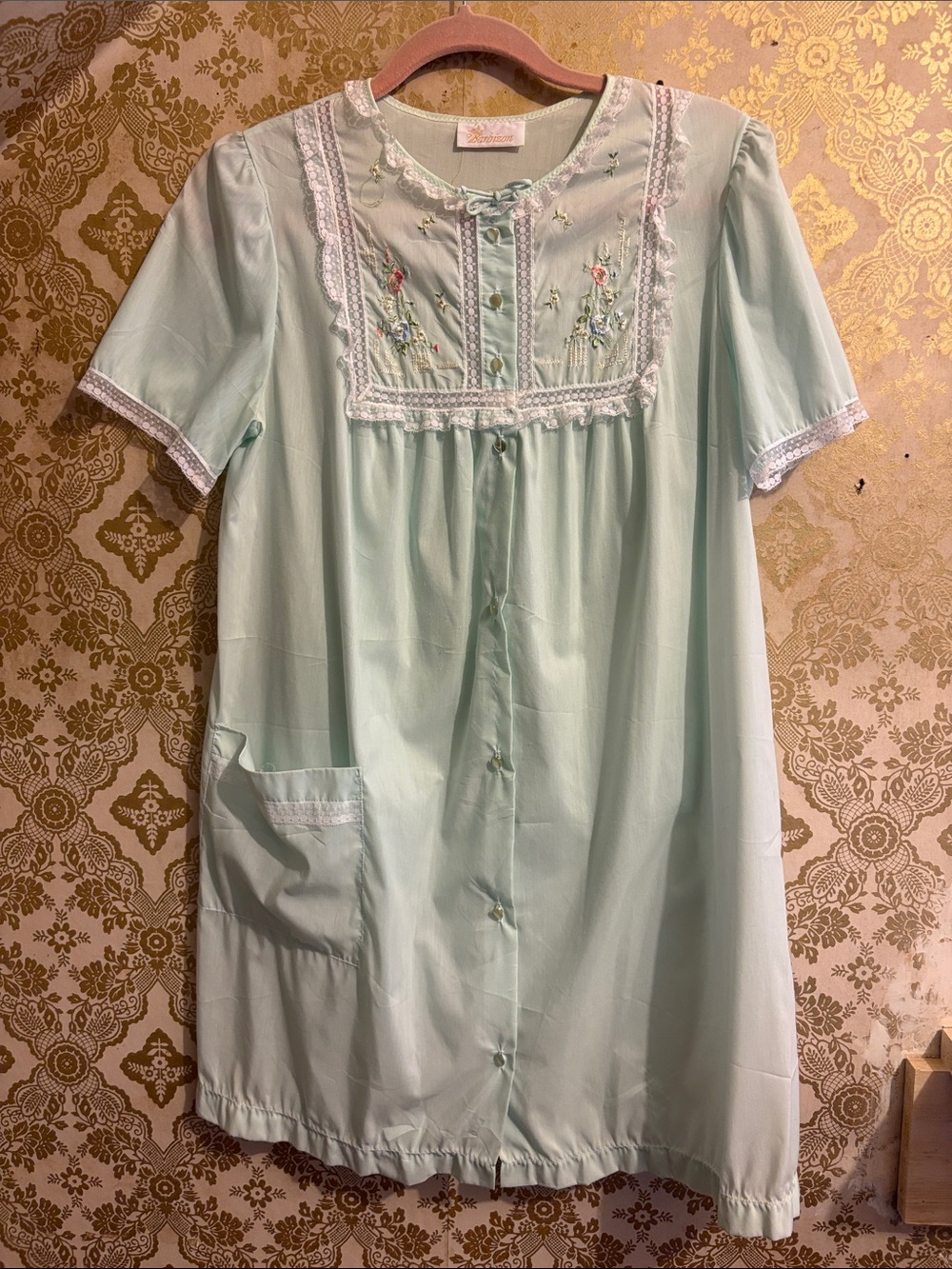 Vintage Barbizon Pastel Mint House Dress